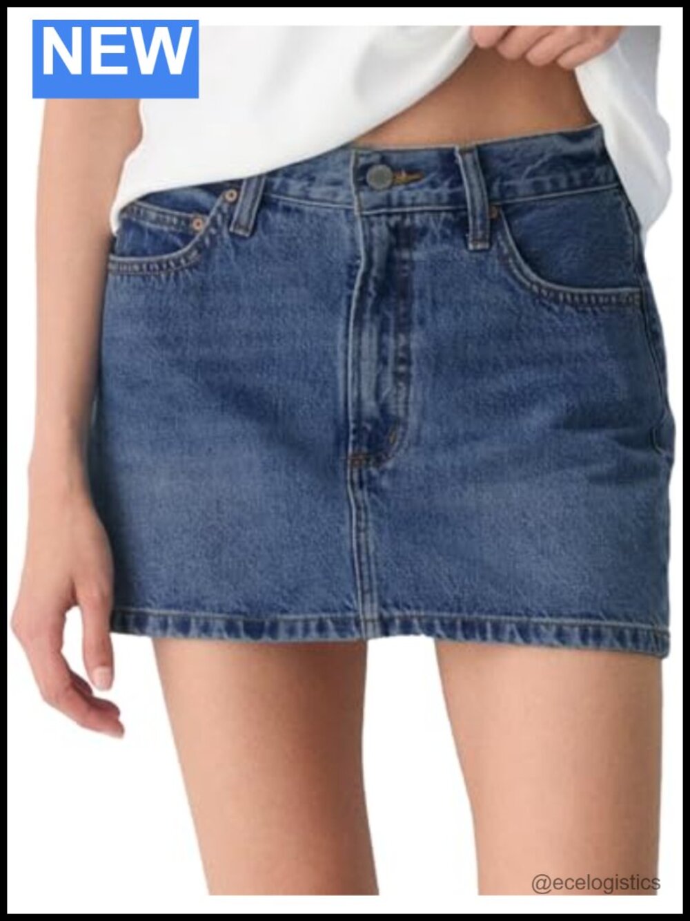 Y2K Low Rise Bodycon Denim Mini Skirt with Pockets for Women
